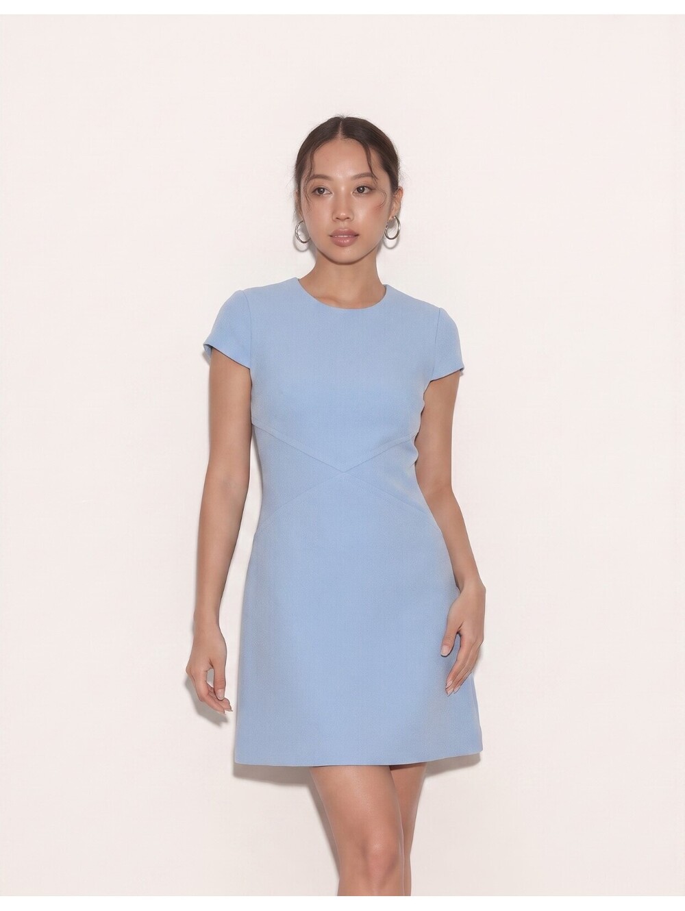 Eliza J Women's Size 0 Blue Sheath Dress Cap Sleeve Knee Length Career Party